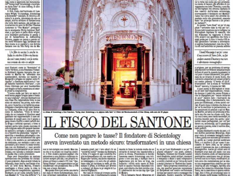 La replica di Scientology all'articolo di Masneri