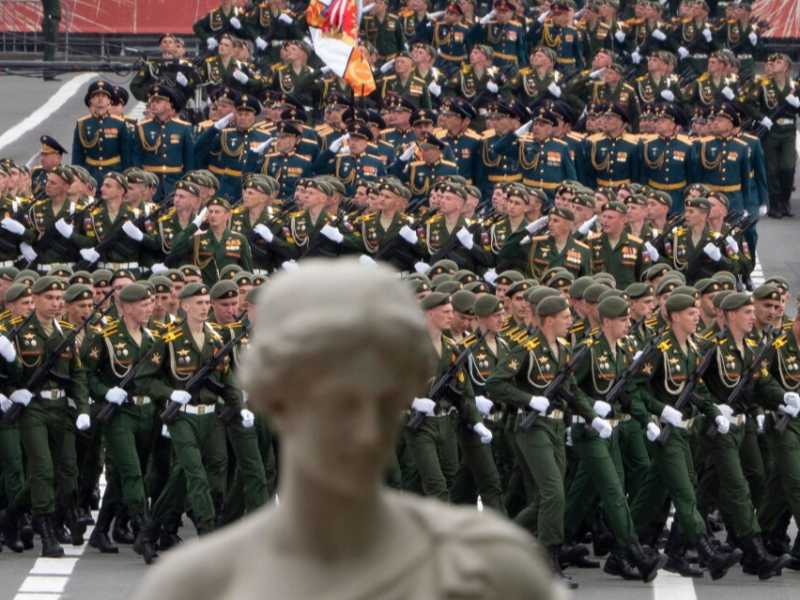 Prova generale per la parata militare del Giorno della Vittoria a Mosca (foto LaPresse)