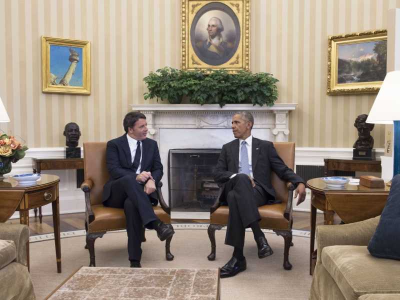 L'incontro a Washington tra Barack Obama e Matteo Renzi (foto LaPresse)