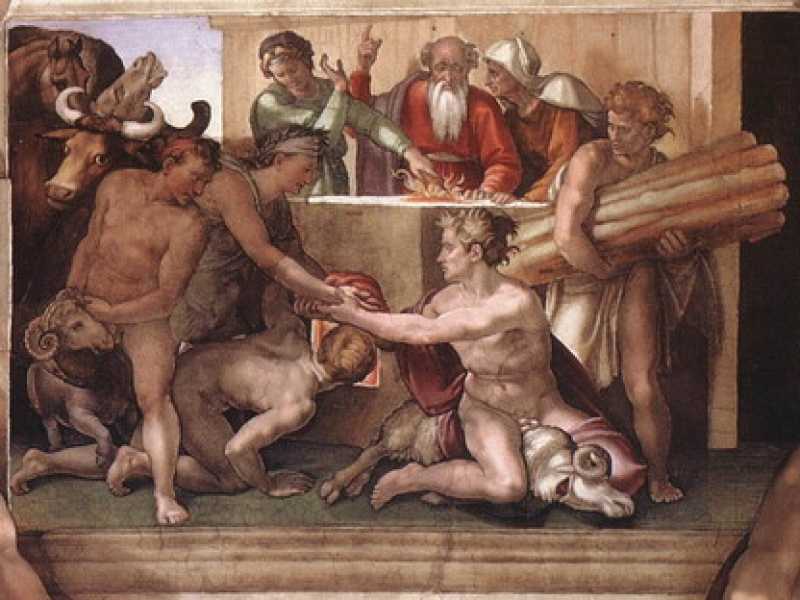 Michelangelo Buonarroti, &ldquo;Il sacrificio di Noe&rdquo;, 1509 (Cappella Sistina, Vaticano)
