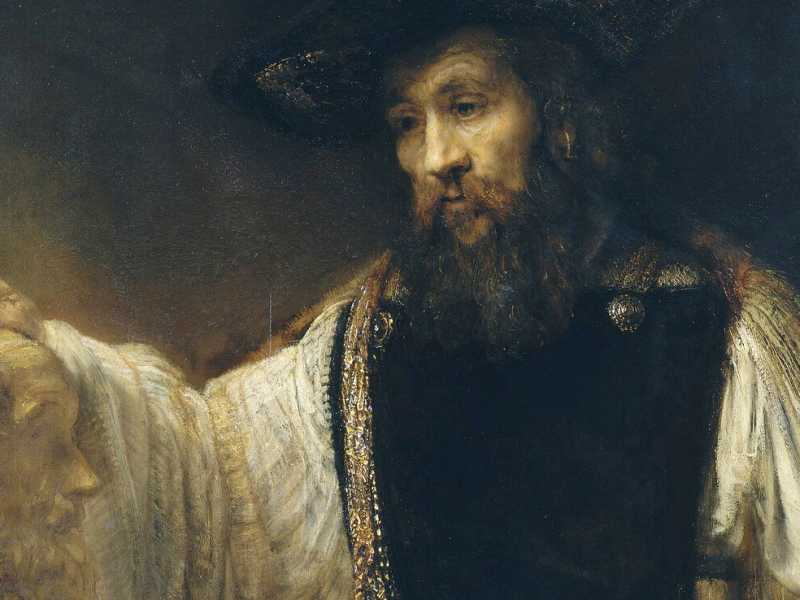 Aristotele contempla il busto di Omero è un dipinto a olio su tela (143,5x136,5 cm) realizzato nel 1653 dal pittore Rembrandt Harmenszoon Van Rijn
