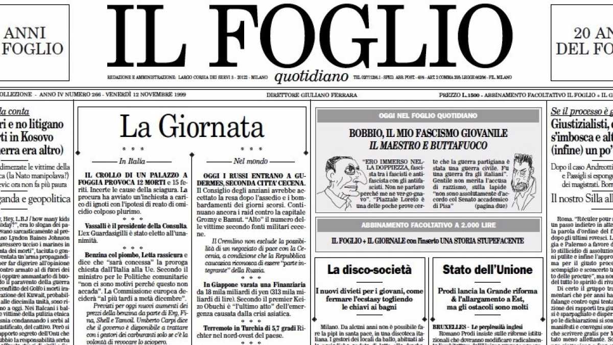 Immagine di L'intervista a Norberto Bobbio. In regalo il numero speciale del Foglio