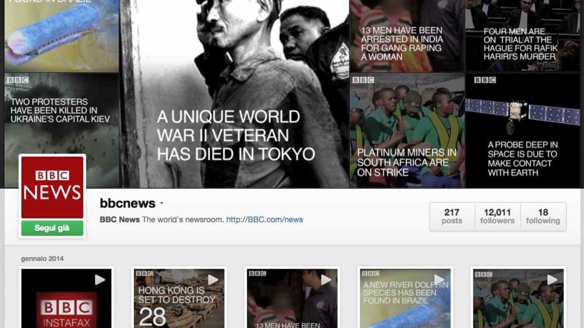 Immagine di Le news in 10 secondi su Instagram. Bbc e Nbc ci credono (e investono)