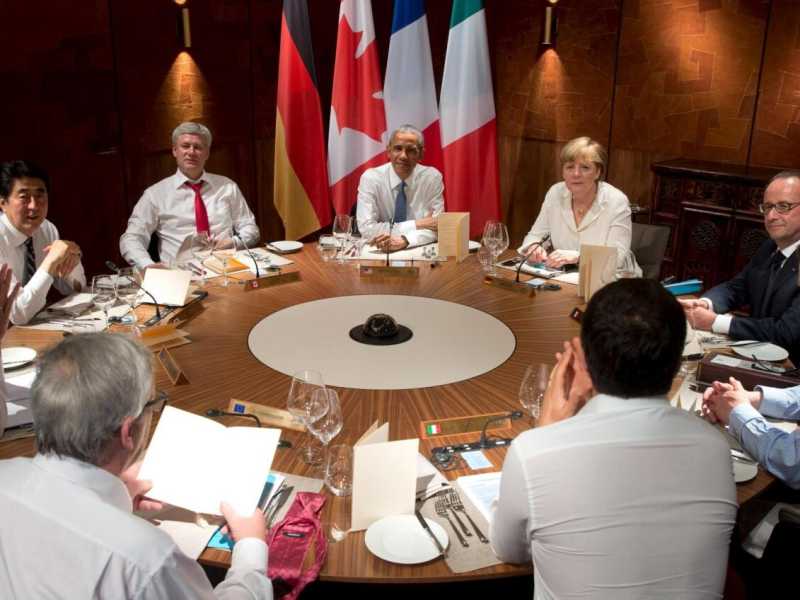 Una riunione del G7 in corso in Germania (foto LaPresse)