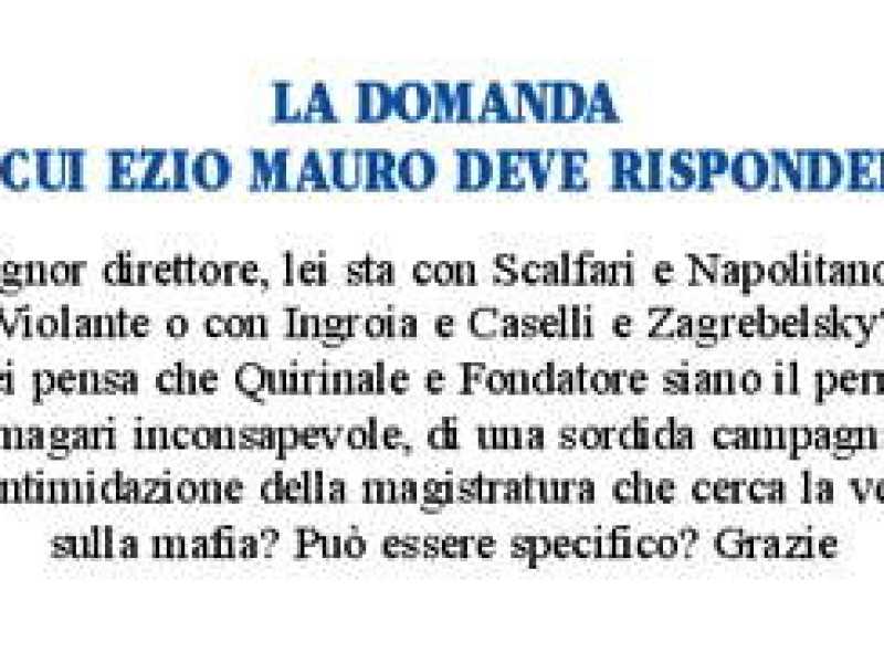 La domanda a cui Ezio Mauro deve rispondere