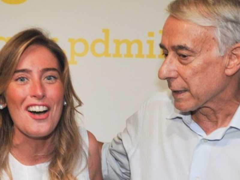 Maria Elena Boschi e Giuliano Pisapia (foto LaPresse)