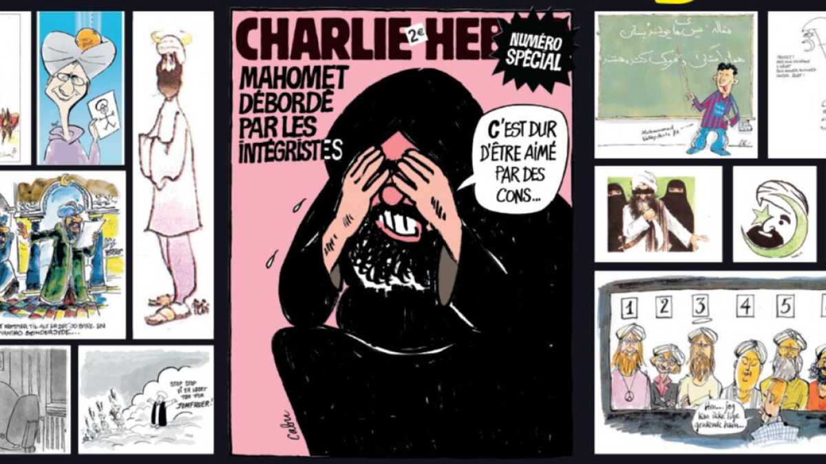 Immagine di “Non ci arrenderemo mai”. E Charlie Hebdo ripubblica le vignette su Maometto