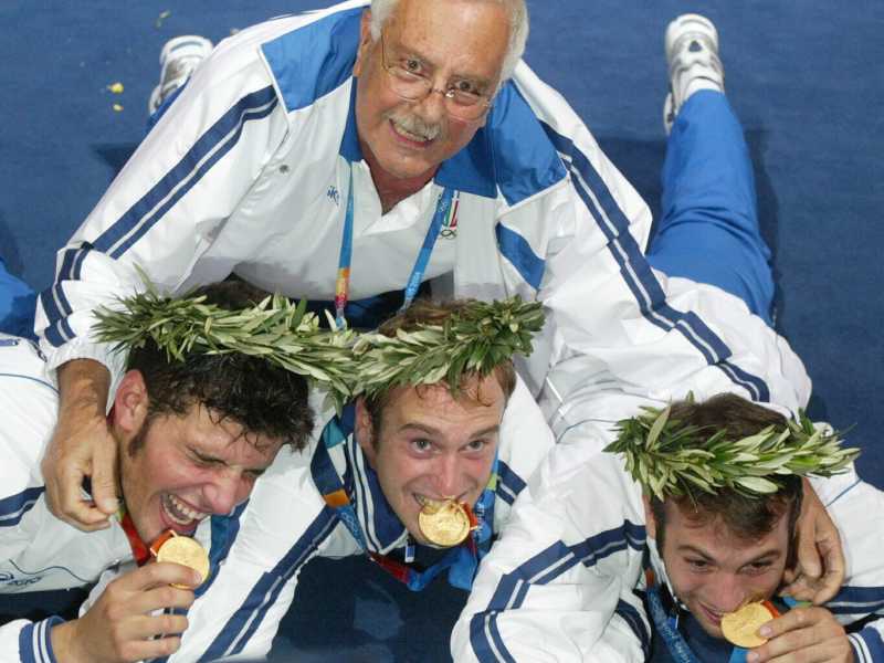 Antonio di Ciolo insieme ad Andrea Cassara, Salvatore Sanzo e Simone Vanni ai Giochi olimpici di Atene del 2004&nbsp;<br />