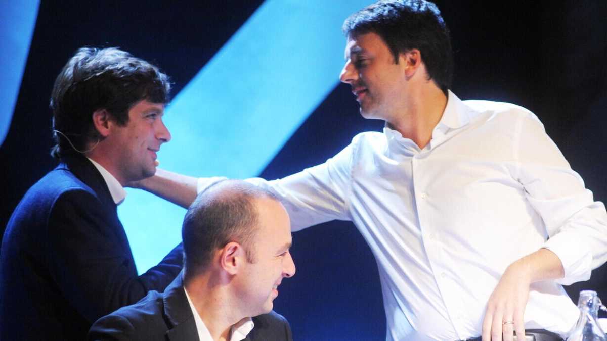 Immagine di Matteo Renzi che retwitta Pippo Civati che condivide un post di Lodo Guenzi