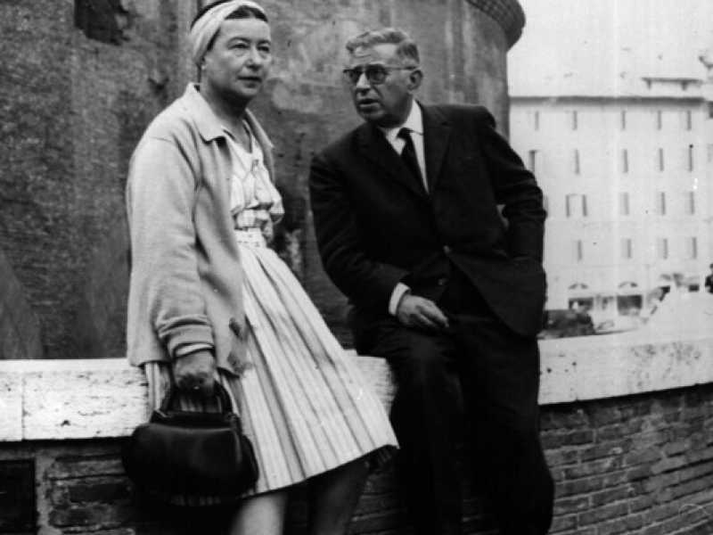 Simone de Beauvoir e Jean-Paul Sartre a Roma nell’ottobre del 1963 (LaPresse) <br />