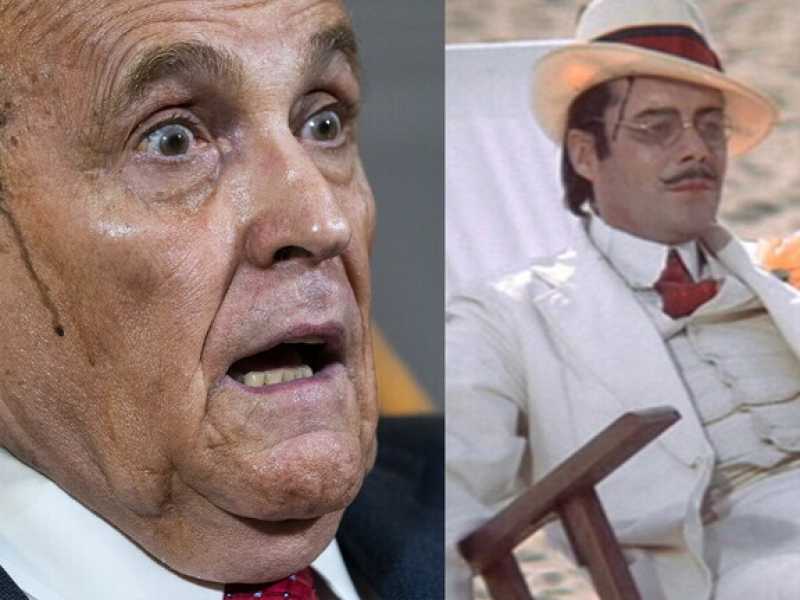 La tinta che cola sul volto. Giuliani come Dirk Bogarde