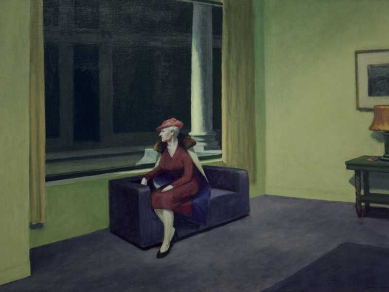 Edward Hopper, Hotel window, 1955 (via Wikimedia Commons)<br /><br />
