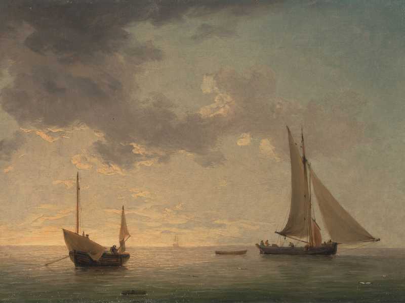 Charles Brooking, A Lugger and a Smack in Light Airs, circa 1750, Yale Center for British Art&nbsp;<br />