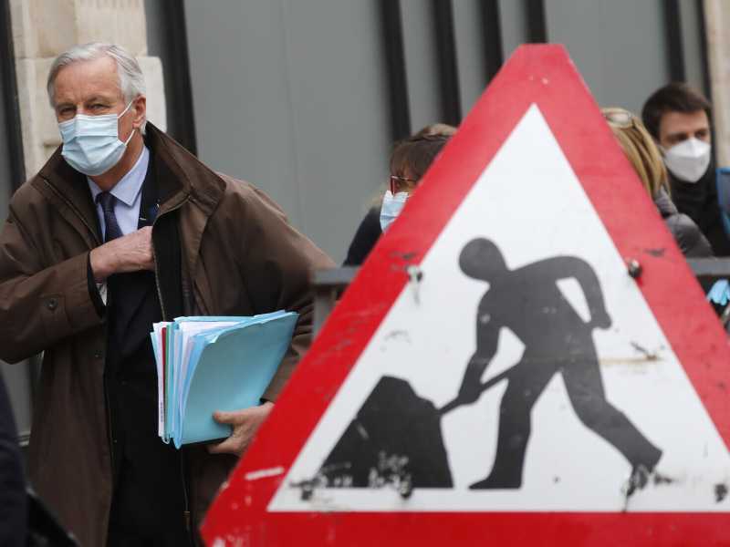 Il negoziatore capo europeo per l'uscita del Regno Unito dalla Ue Michel Barnier a Londra (foto LaPresse)<br /> <br />