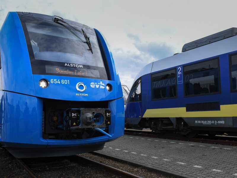 Il primo treno a idrogeno di Alstom arriva a Bremervoerde, Germania, nel settembre 2018 (Ansa)&nbsp;<br />
