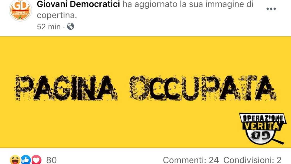 Immagine di I Giovani Democratici occupano la pagina Facebook dei Giovani Democratici