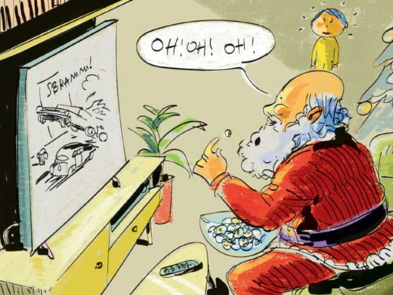 Una guida delle migliori serie tv da non perdersi per le feste di Natale - Illustrazione di Makkox&nbsp;<br />