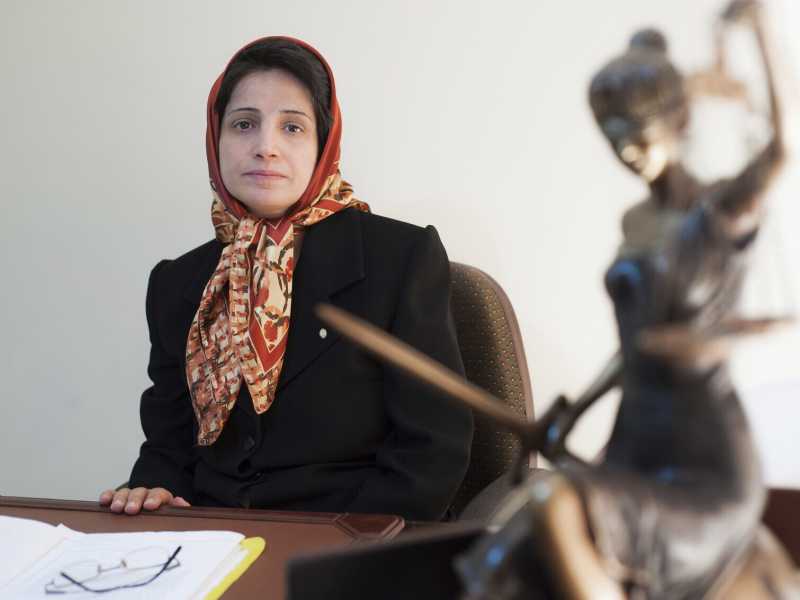 Nasrin Sotoudeh (AP Photo/Arash Ashourinia) <br />