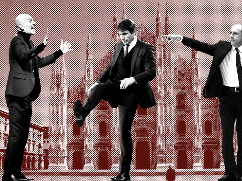 Da sinistra, nell&rsquo;elaborazione grafica di Enrico Cicchetti, Stefano Pioli, Antonio Conte ed Ettore Messina &nbsp;<br />