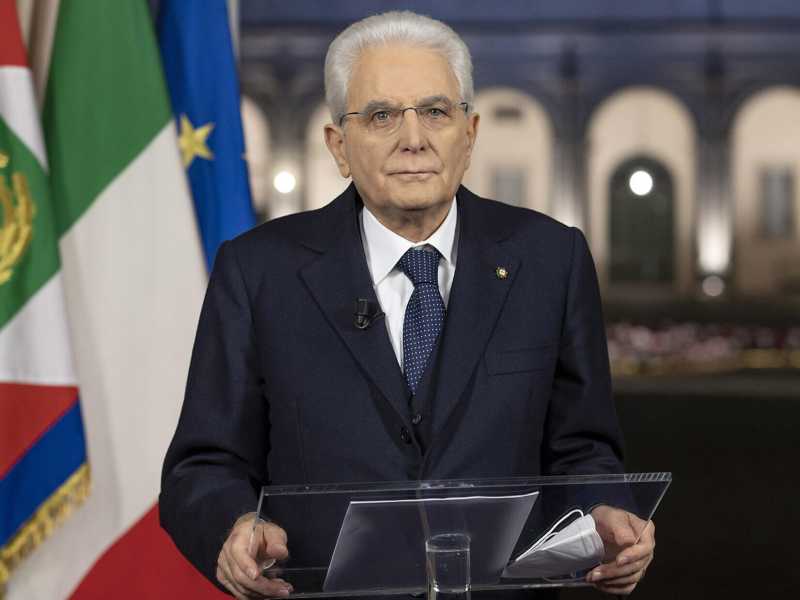 Sergio Mattarella durante il discorso di fine anno al Qurinale (foto Ansa)