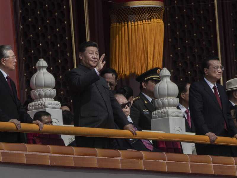 &nbsp;Xi Jinping, durante la parata per il 70esimo anniversario della Repubblica popolare cinese (foto Getty)<br />