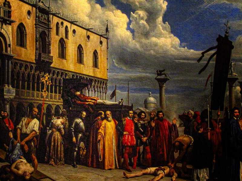 La morte di Tiziano durante la peste del 1576 a Venezia. Alexandre Hesse 1832, Museo del Louvre<br /> <br />