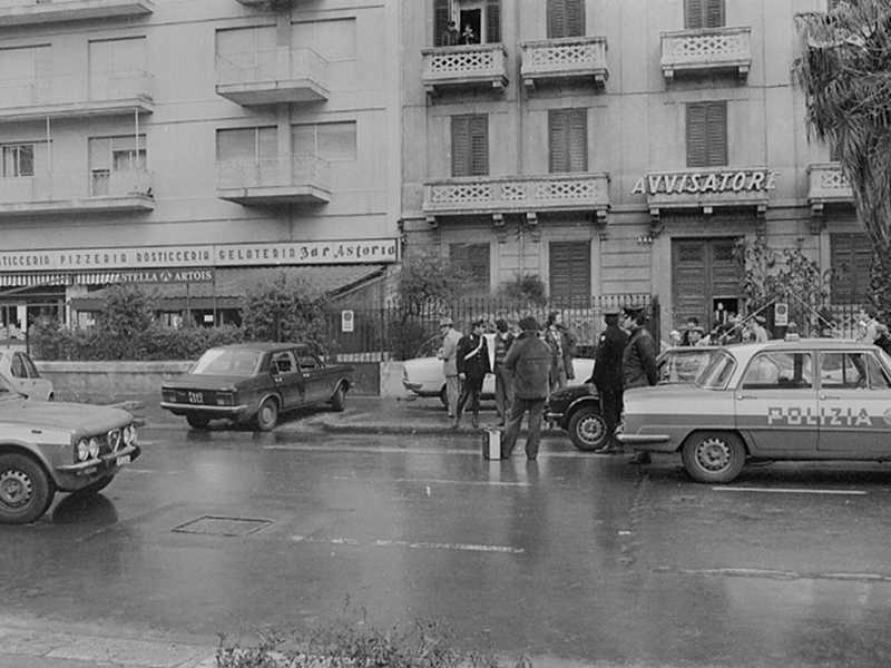 Via Libert&agrave; a Palermo, luogo dell'agguato in cui &egrave; stato ucciso Piersanti Mattarella il 6 gennaio 1980 (foto Ansa)&nbsp;<br />