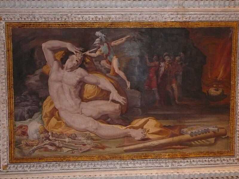 Pellegrino Tibaldi, 'Ulisse acceca Polifemo', realizzato tra il 1549 e  il 1551, collezione Palazzo Poggi, Bologna (foto Wikipedia)
