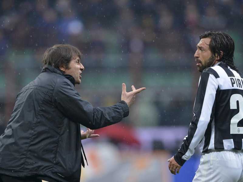 Antonio Conte e Andrea Pirlo ai tempi della Juventus (foto LaPresse)<br />