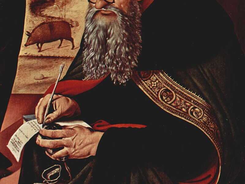 Piero di Cosimo, particolare della <em>Visitazione con San Nicola e Sant'Antonio Abate</em> (1480 circa, foto Wikipedia)