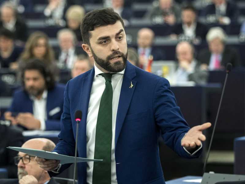 Marco Zanni, deputato della Lega, al Parlamento europeo (foto LaPresse)