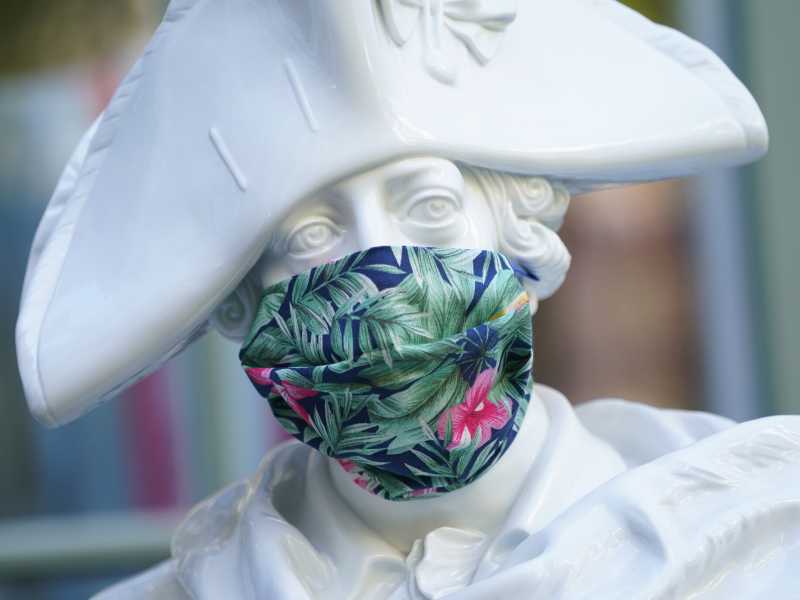 Un busto di Napoleone con la mascherina (foto di Sean Gallup / Getty Images)&nbsp;<br />