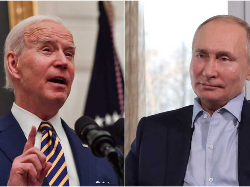 Joe Biden e Vladimir Putin (foto Ansa: Nicholas Kamm e Mikhail Klimentyev)