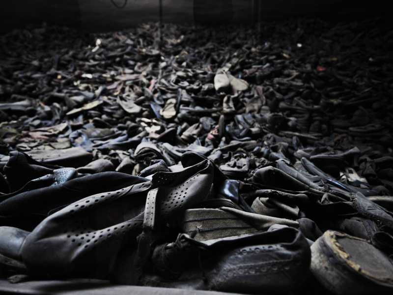Museo del campo di Auschwitz, scarpe dei deportati (foto Gian Mattia D'Alberto / LaPresse) <br />