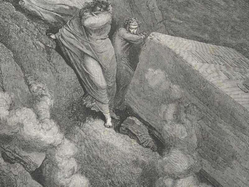 Presso la tomba di Papa Anastasio, illustrazione di Gustave Dor&eacute; (foto Wikipedia)