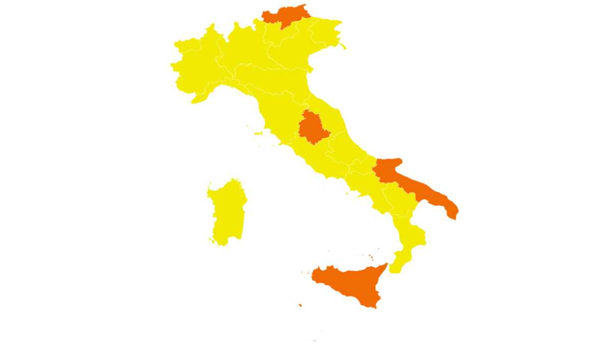 Immagine di Come cambiano i colori dell'Italia. La situazione aggiornata regione per regione