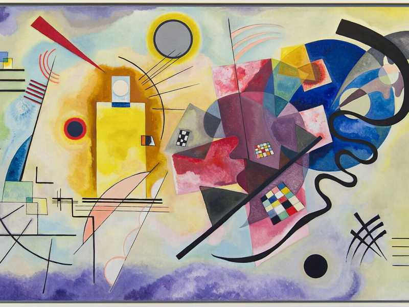 Vassily Kandinskij, <i>Giallo, rosso, blu</i>, olio su tela, 1925, Musée national d'art moderne, Parigi (foto Wikipedia)