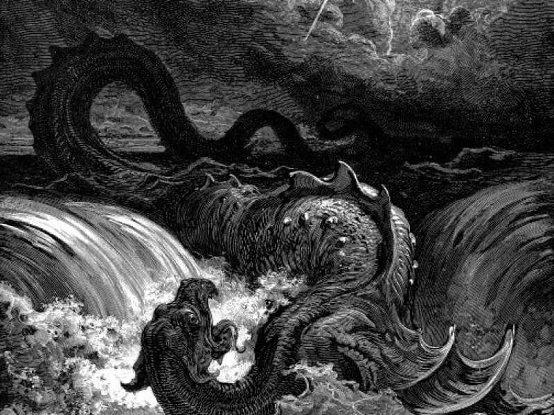 <i>Distruzione del Leviatano</i>, incisione del 1865 di Gustave Doré (foto Wikipedia)