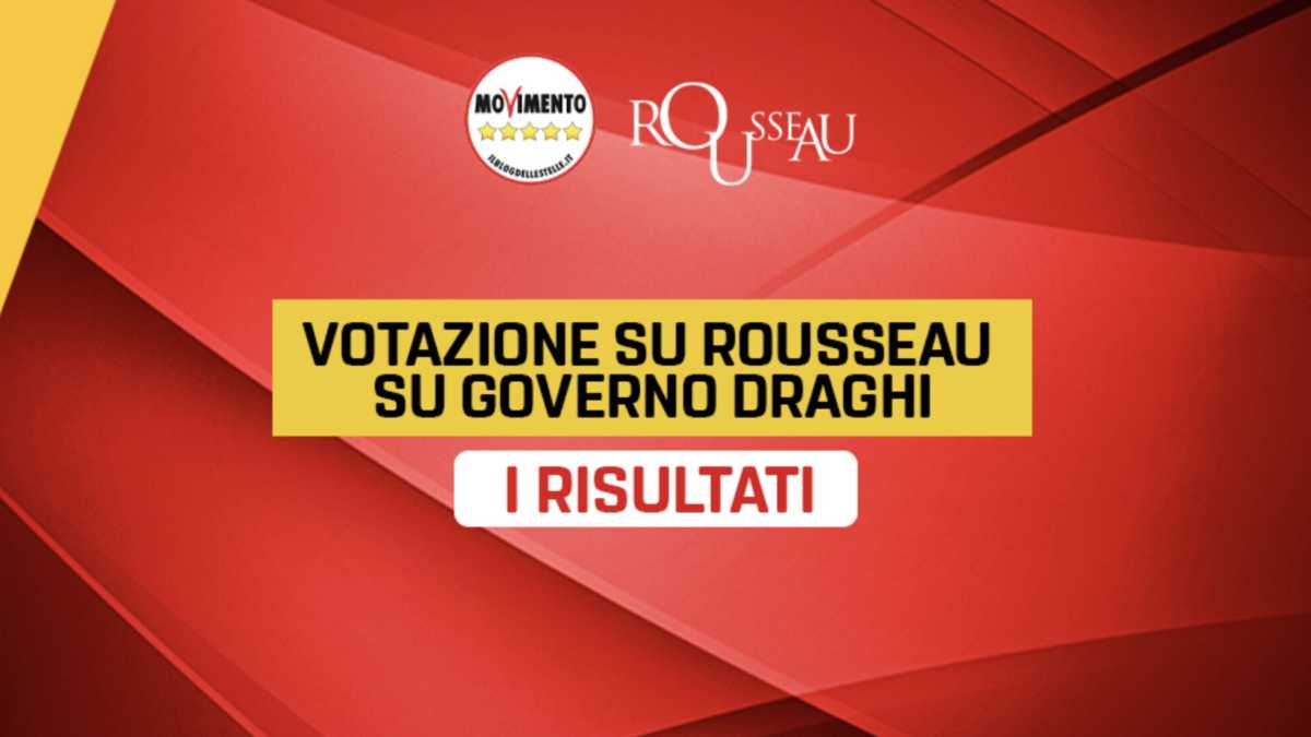 Immagine di Rousseau, i sì al governo Draghi vincono con il 59,3 per cento