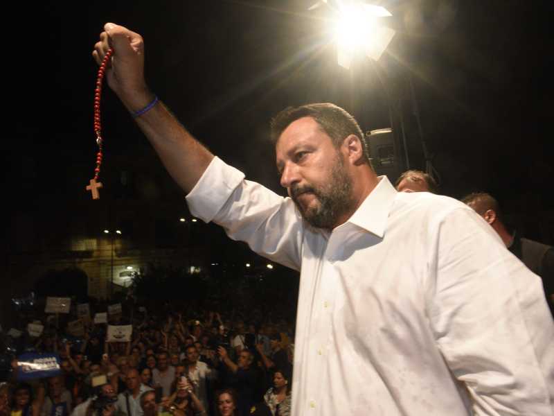 Comizio di Matteo Salvini a Siracusa (foto Stefano Cavicchi/LaPresse) <br />