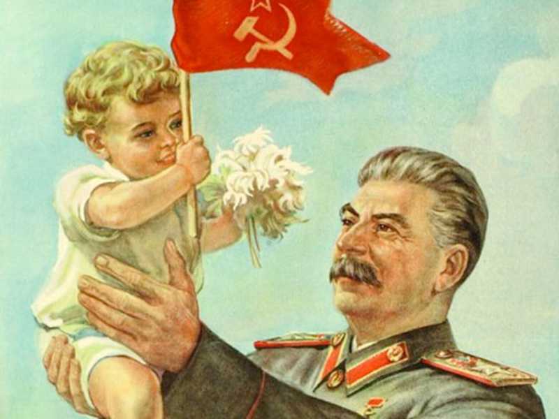 Stalin in un manifesto di propaganda sovietica. &ldquo;Il grande terrore&rdquo; fu pubblicato nel 1968, quattro anni prima di &ldquo;Arcipelago Gulag&rdquo;&nbsp;<br />