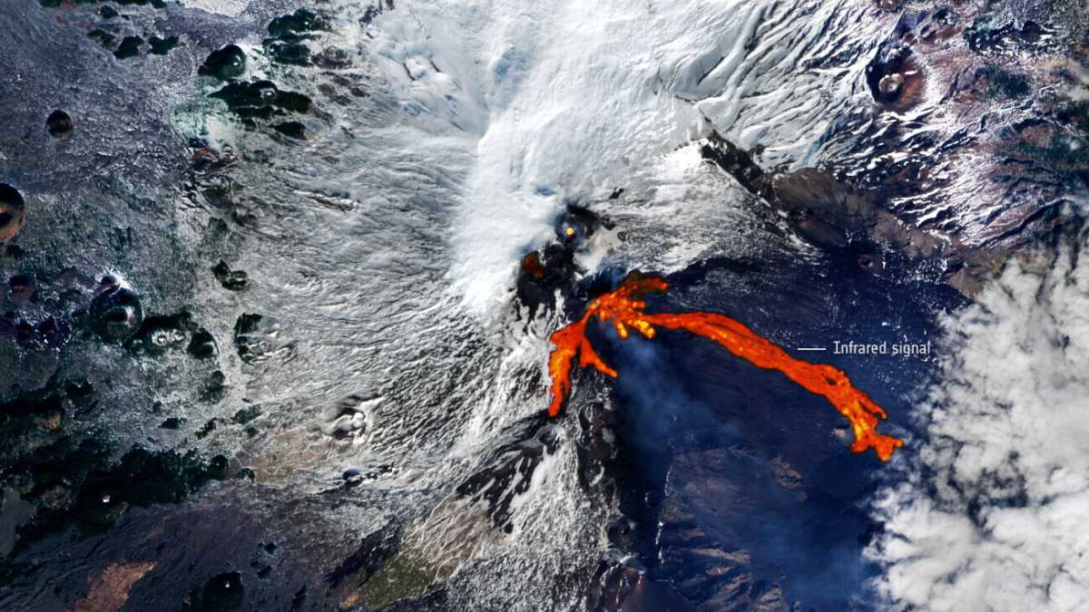Immagine di La "visita di controllo" del governo e l'Etna visto dallo spazio