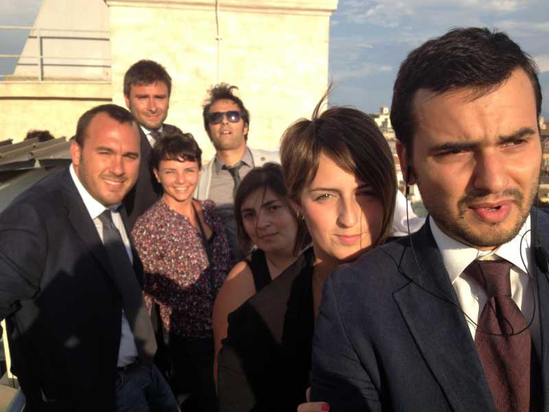 I deputati del M5s occupano il tetto di Montecitorio, nel settembre 2013 (foto Ansa)