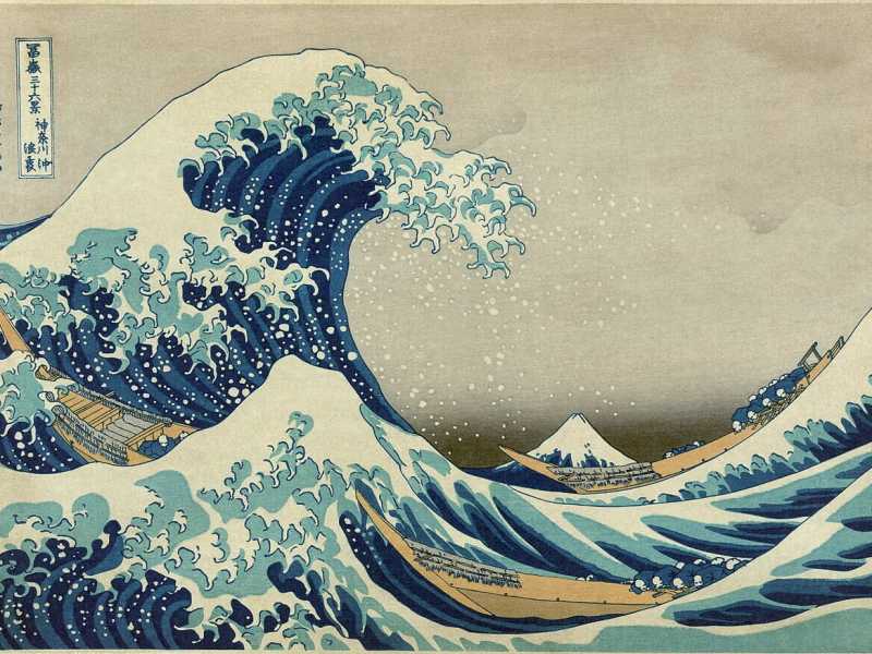 Hokusai, <em>La grande onda di Kanagawa</em> (1830-31; da Wikipedia)