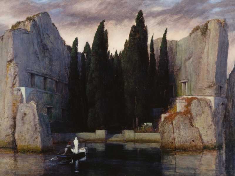 Arnold B&ouml;cklin, <em>L'isola dei morti</em> (1880-1886; da Wikipedia)