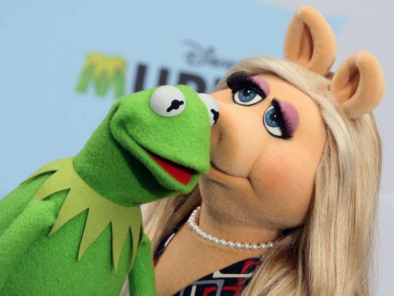 Kermit e Miss Piggy: nel febbraio 2014 furono diffuse le loro foto del matrimonio, ma in capo a un anno e mezzo, un comunicato annunci&ograve; la loro separazione (Ansa)