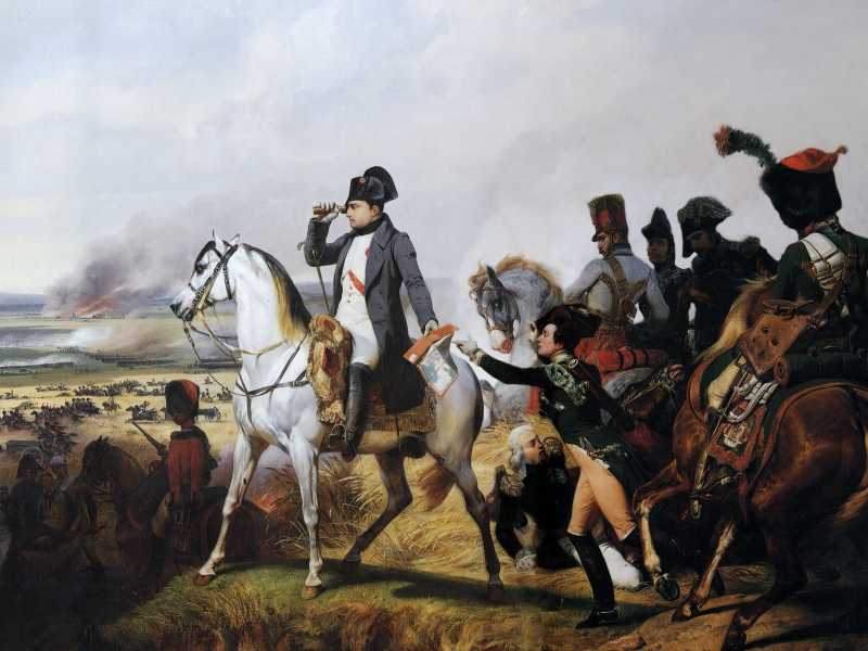 Napoleone ritratto durante la battaglia di Wagram da Horace Vernet (foto Wikimedia commons) 