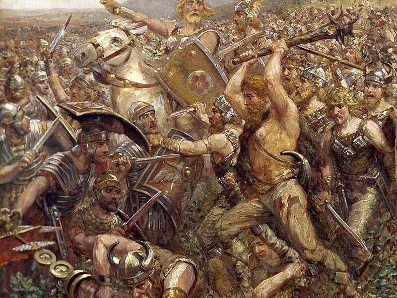 Otto Albert Koch, <em>La battaglia di Teutoburgo</em>, 1909 (Wikipedia)
