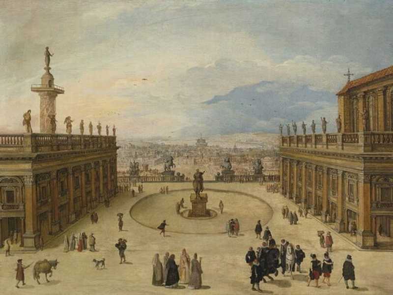 Louis de Caullery, &ldquo;Vista dal Campidoglio a Roma&rdquo;, XVI secolo (Wikipedia)&nbsp;<br />