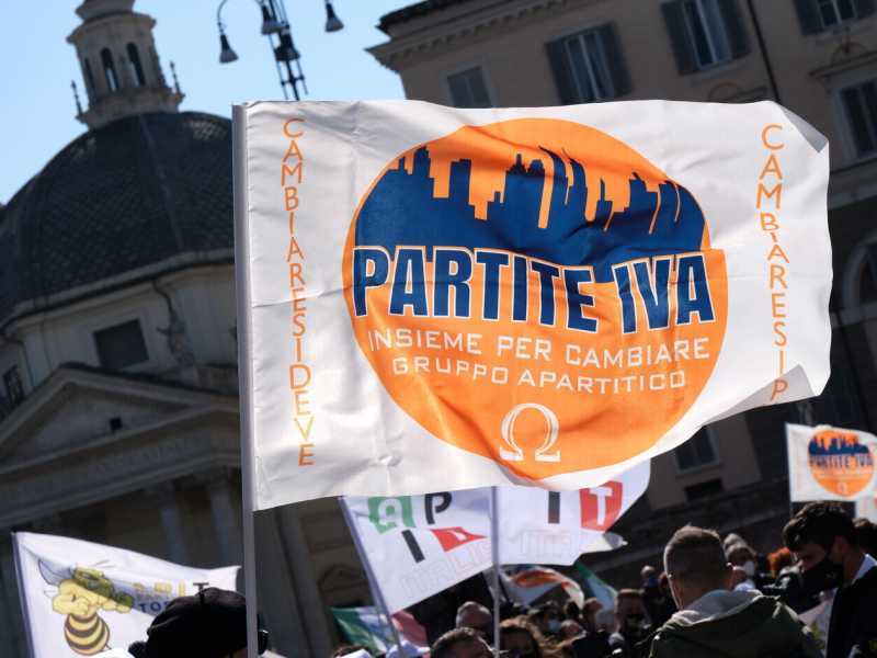 Le Partite Iva portano la protesta a Roma (foto Mauro Scrobogna/LaPresse)&nbsp;<br />